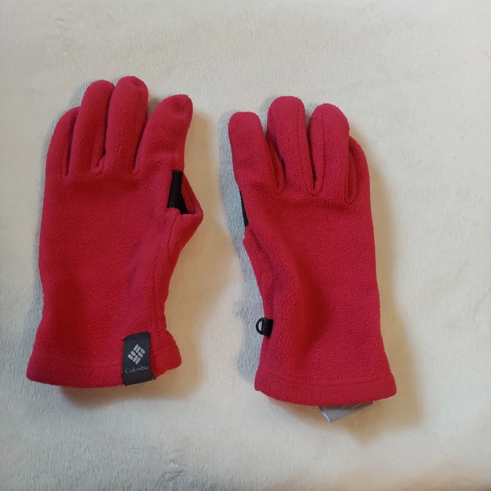 Columbia Pink Fleece Gloves Girls Size Medium Winter